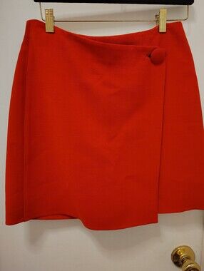 Lafayette 148 New York Vibrant Red Wrap Mini Skirt